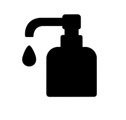 Black flat antiseptic sanitizer icon on white background