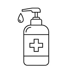 Black flat antiseptic sanitizer icon on white background