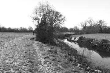 River Mole in Horley, Surrey on January 25 2021 at 8.00 in the morning
