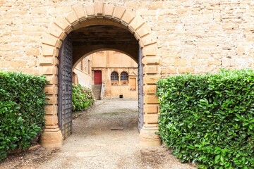 Fototapeta na wymiar Castle of Jarnioux in Beaujolais, France