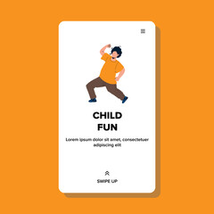 Child Fun Dancing Or Expressive Walking Vector