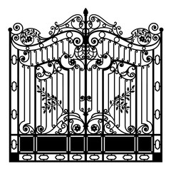 black wrought iron gate