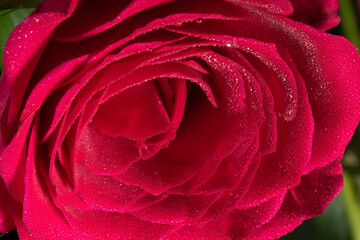 Macro shot o frose flower petal with water droplets, abstract floral backgrounds.