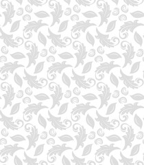Fototapeta na wymiar Floral vector ornament. Seamless abstract classic background with flowers. Pattern with light repeating floral elements. Ornament for fabric, wallpaper and packaging