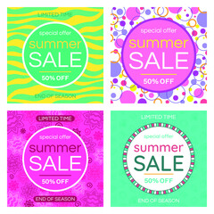 Sale banner design template. Vector illustration