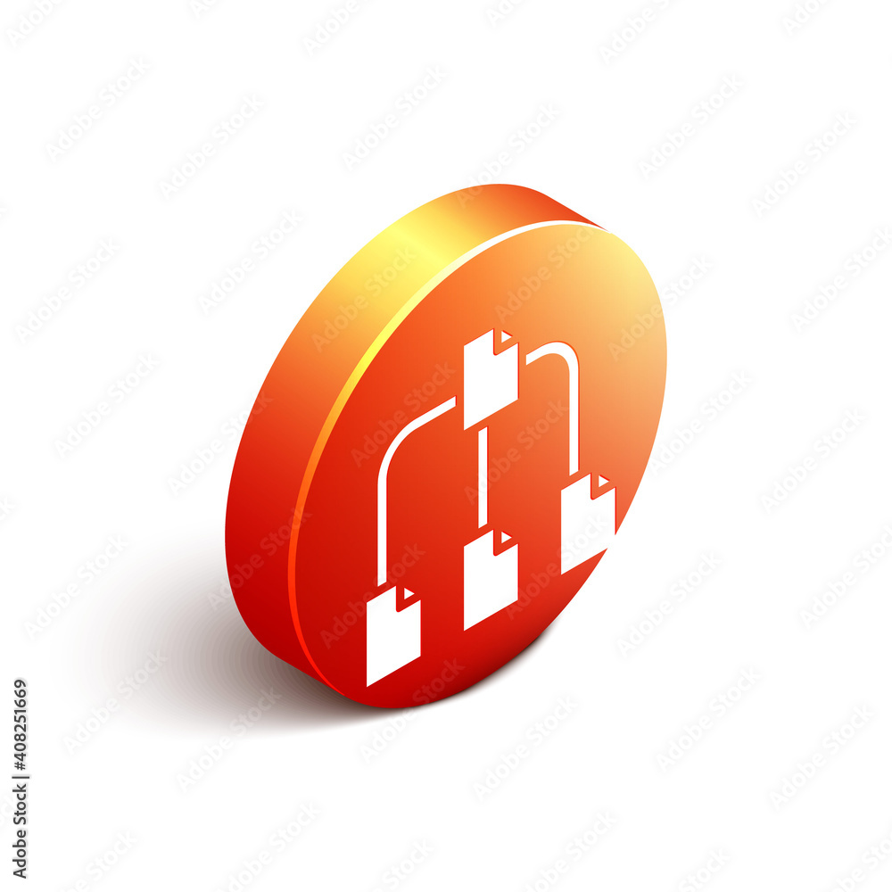Aufkleber isometric folder tree icon isolated on white background. computer network file folder organization s