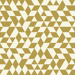 Obraz premium Geometric pattern with triangles. Geometric modern white and golden ornament. Seamless abstract background