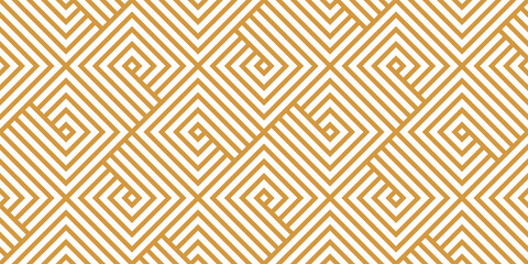 Abstract geometric pattern with stripes, lines. Seamless vector background. White and gold ornament. Simple lattice graphic design