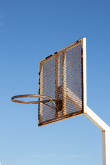 basketball hoop on sky background