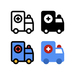 Ambulance Car Emergency Icon, Logo, and illustration