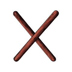 Hand drawn red cross illustration sticker