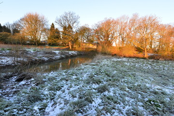 River Mole in Horley, Surrey on January 25 2021 at 8.00 in the morning