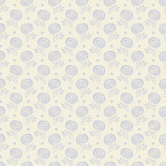 Fototapeta premium Seamless pattern with roses in two colors