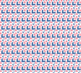 Fototapeta premium Checkmark seamless Pattern. Blue pink seamless scandinavian pattern. Vector illustration