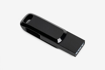 Black USB flash drive mockup technology data storage device