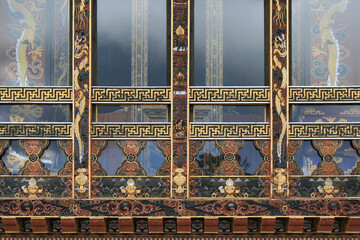 buddhist temple (druk wangyal lhakhang) closed to thimphu in bhutan