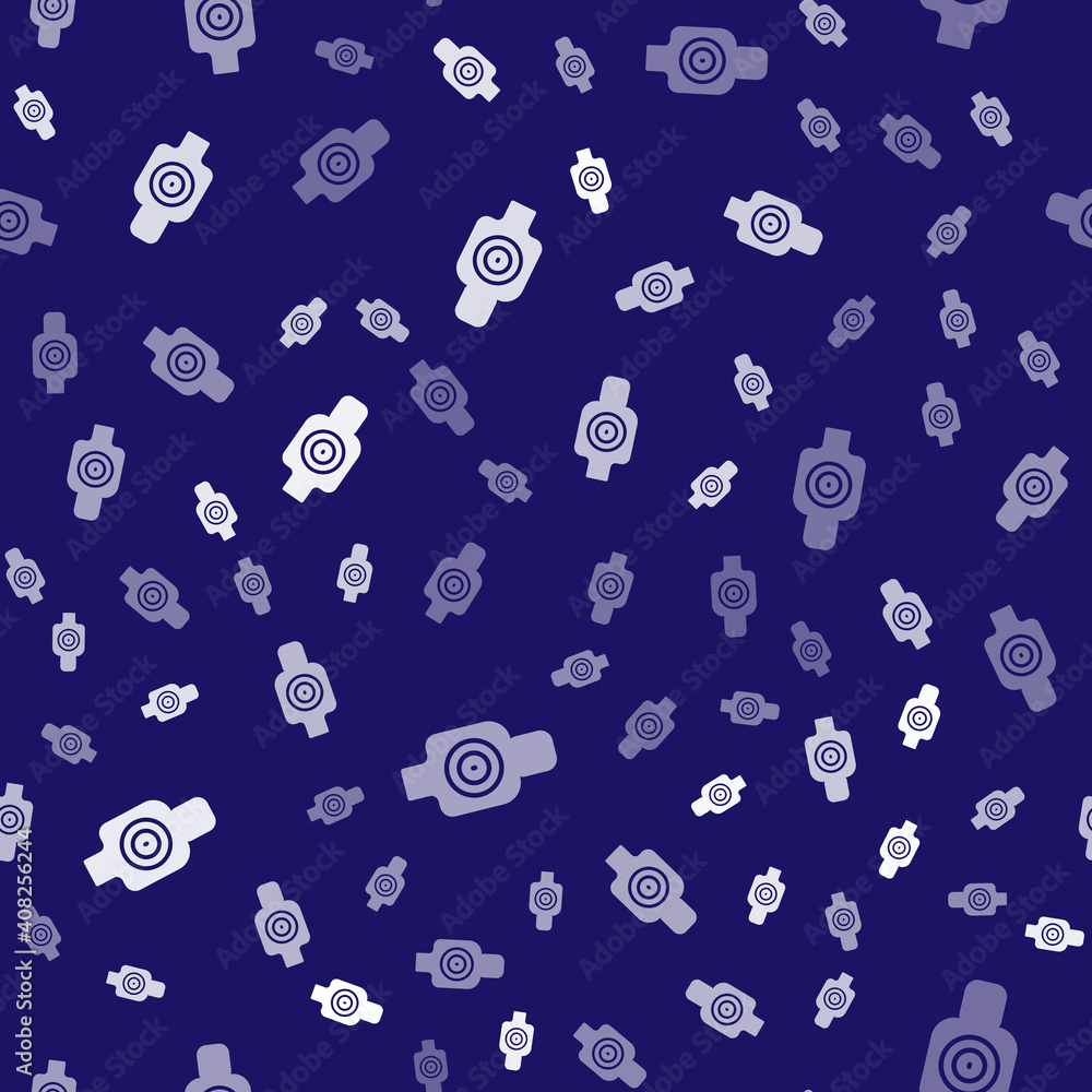 Poster white human target sport for shooting icon isolated seamless pattern on blue background. clean targe