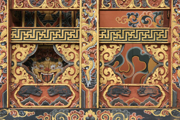 buddhist temple (druk wangyal lhakhang) closed to thimphu in bhutan