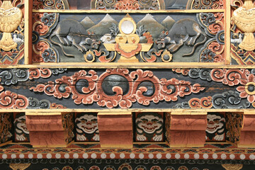 buddhist temple (druk wangyal lhakhang) closed to thimphu in bhutan