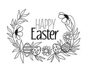 floral decoration silhouettes with eggs