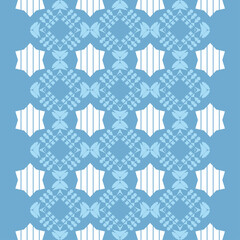 Mosaic with geometric shapes. Seamless pattern. Design with manual hatching. Textile. Ethnic boho ornament. Vector illustration for web design or print.