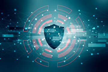 2d illustration Security concept - shield 
