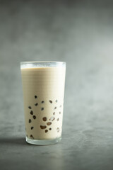 Iced milk tea with bubble