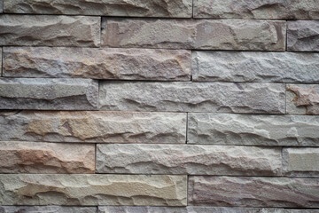 Grid uneven bricks design stack wall.