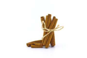 Cinnamon sticks bundle tied with jute string