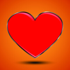 Metal red heart vector