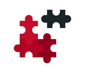 Fototapeta premium Simple solutions concept, compatibility line icon, assemble puzzle pieces, solving problem 