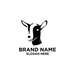 Black Goat Logo design inspiration, Goat logo design abstract vector illustration isolated on white background