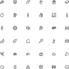icon vector icon set such as: cork, condiment, bud, anniversary, plate, easter, cheese, whiskey, advertising, open, glyph, mussel, delicacy, maker, wooden, fry, mug, garden, house, flame, summer