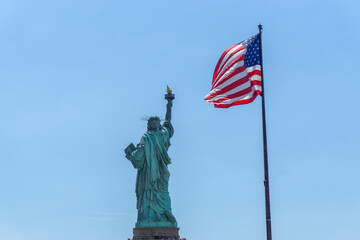 American Flag and Statue of Liberty