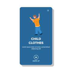 Child Clothes Stylish And Fashion Wear Boy Vector