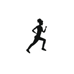 Obraz na płótnie Canvas running person silhouette on white background