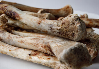 Chicken bones. chicken bones left from lunch.