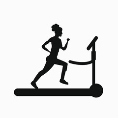 running person silhouette on white background