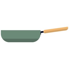 Frying pan icon, flat vector isolated illustration. Kitchen cooking utensils. Kitchenware. Cookware.