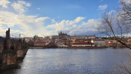 Fototapeta na wymiar View over Prague city, Czech Repablic