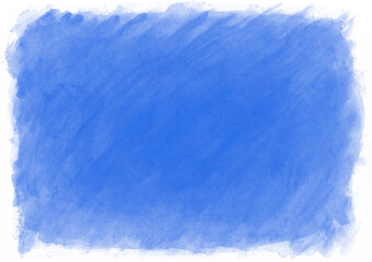 Bright blue watercolor horizontal textured background. Created with real brush strokes. Vector.