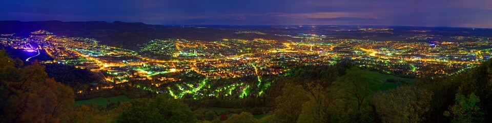 Reutlingen by Night from Achalm