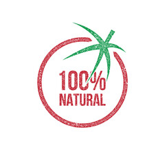 100% natural tomato stamp 