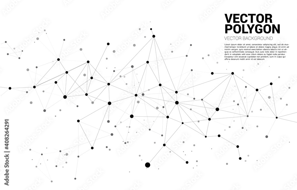 Poster Network Connecting dot polygon background. Concept of Networking technology and futuristic style.