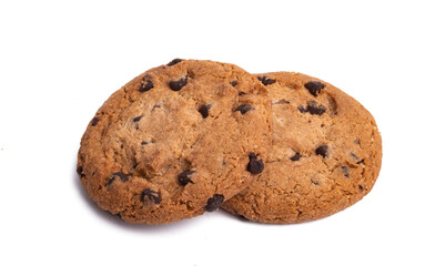 cookies with chocolate and nuts isolated