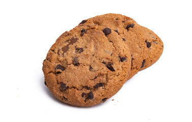 cookies with chocolate and nuts isolated