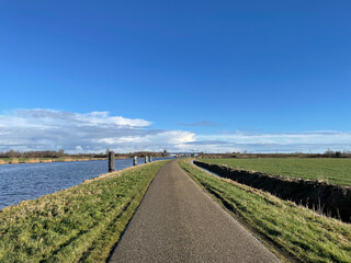 Road next to the Prinses Margriet canal in Friesland