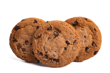 cookies with chocolate and nuts isolated