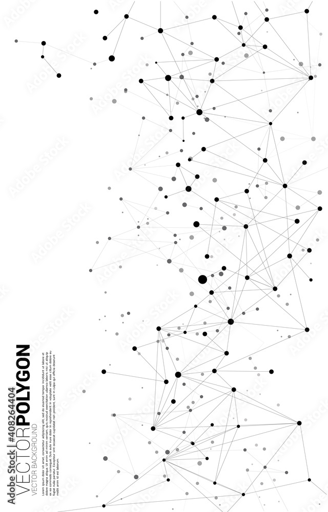 Poster Network Connecting dot polygon background. Concept of Networking technology and futuristic style.