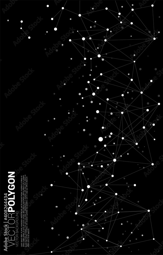Poster Network Connecting dot polygon background. Concept of Networking technology and futuristic style.